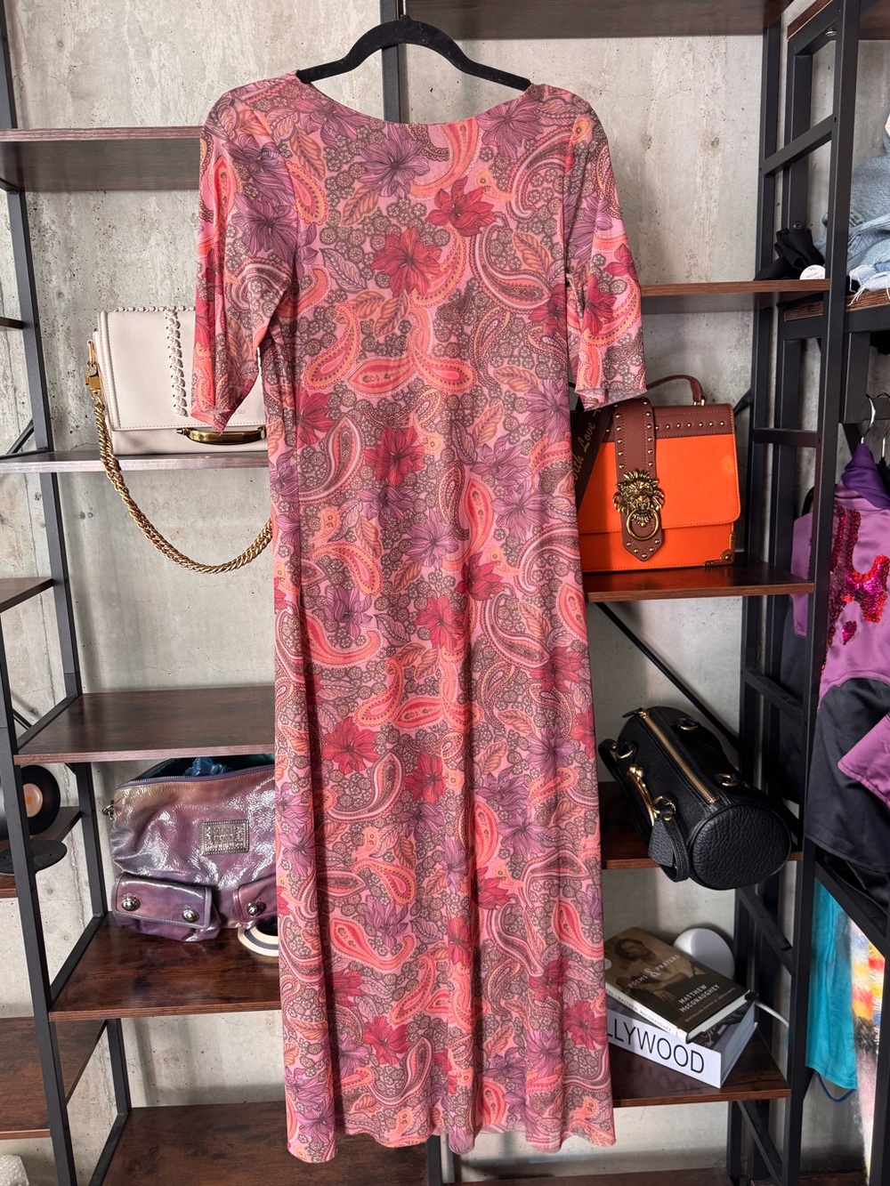 Johnny Was Psychedelic Pink Paisley Short Sleeve Maxi Dress - SZ Medium - NWOT